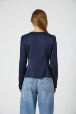 Ennis Satin Lace V-Neck Blouse - Image 4